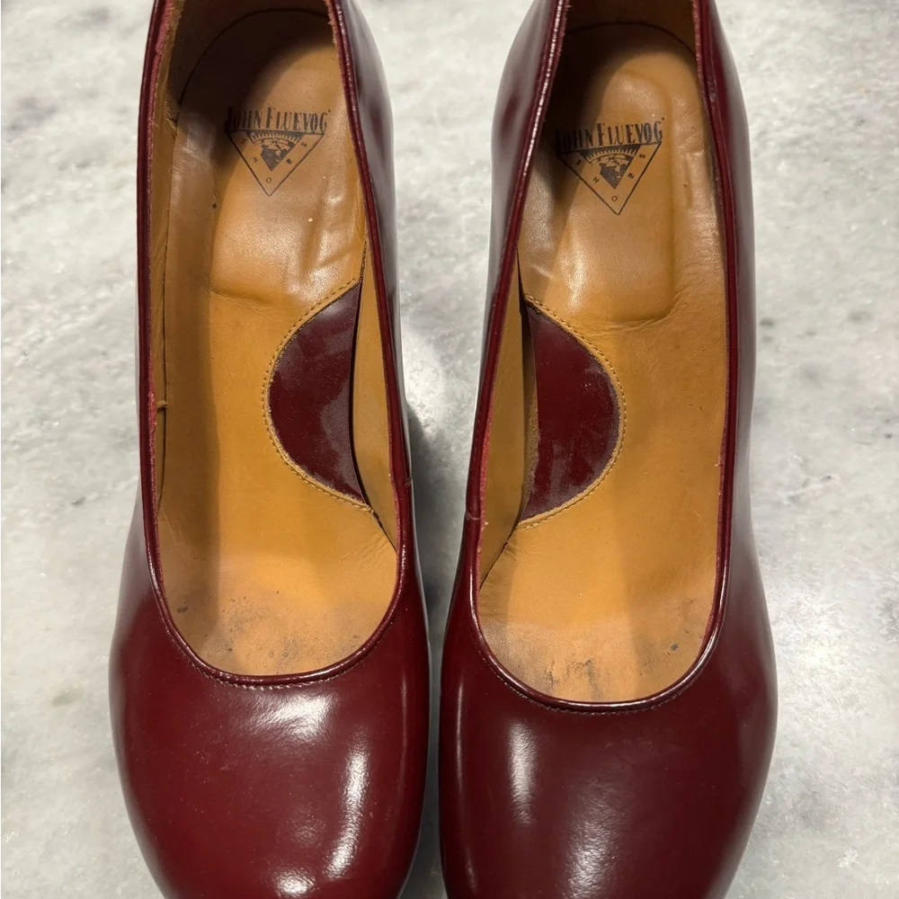 John Fluevog Women's Deep Red Heels - Picture 1 of 8